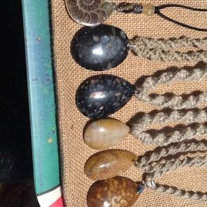 Hand made hemp Necklaces (fossils)